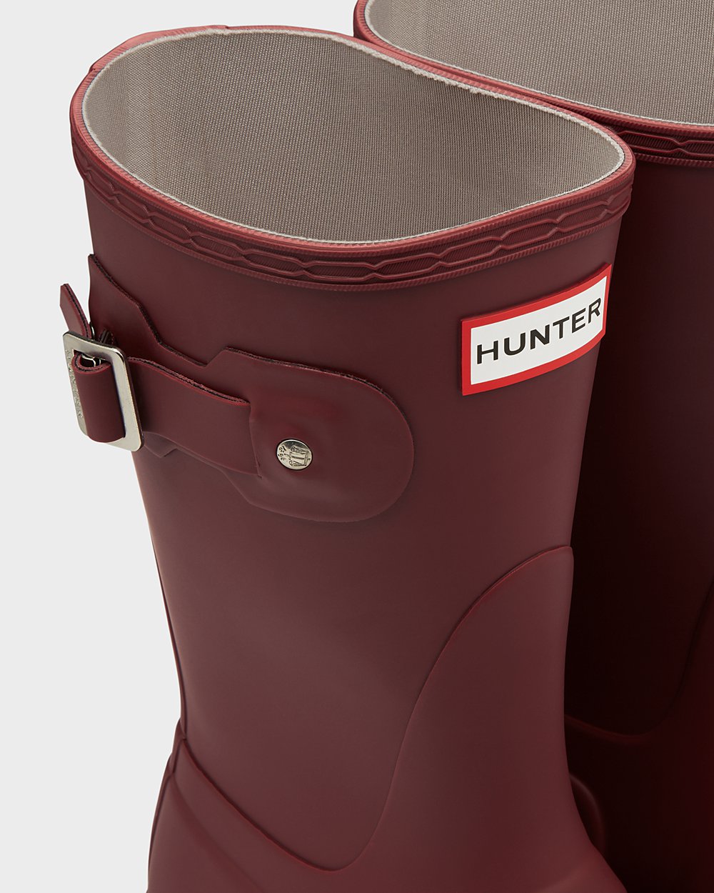 Women Hunter Original | Short Rain Boots Grey Red | NZ-76045-APBQ